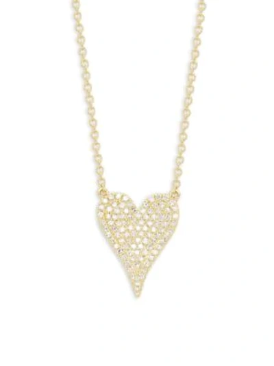 Saks Fifth Avenue Women's 14k Gold & Diamond Heart Pendant Necklace
