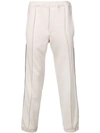 Fendi Ff Logo Stripe Track Trousers In Neutrals