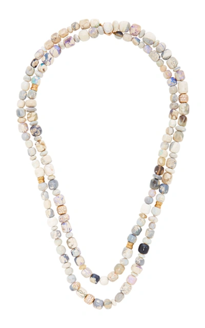 Mimi So Layered 18k Rose Gold, Opal And Diamond Necklace In Multi