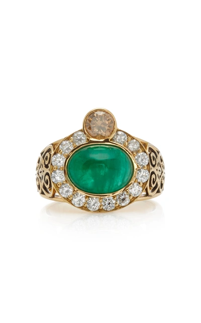 Donna Hourani Women's Composure 18k Gold; Emerald And Diamond Ring