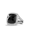 David Yurman Albion Ring With Diamonds In Sterling Silver In Black Onyx