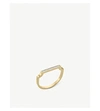 Monica Vinader Signature 18ct Yellow-gold Vermeil And Diamond Thin Ring In Metallic