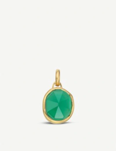 Monica Vinader Siren Medium 18ct Gold-plated Vermeil Silver And Green Onyx Pendant In Gold/green