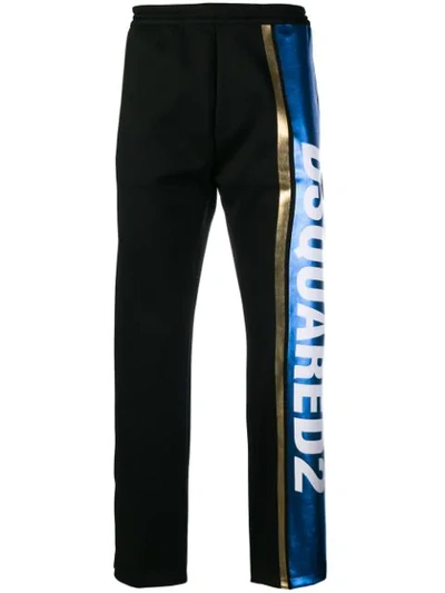 Dsquared2 Logo Stripe Track Trousers In Black