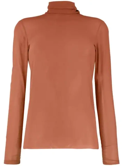 Nude Turtle Neck Blouse In Pink