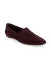 The Row Minimal Flat Suede Loafers In Hickory