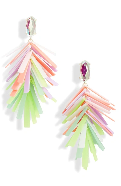 Kendra Scott Jasper Fringe Drop Earrings In Gold/ Pastel Mix