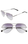 Tiffany & Co 57mm Aviator Sunglasses In Silver/ Grey Gradient