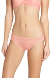 On Gossamer Mesh Hip Bikini In Coral Cloud