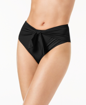 front tie high waisted bikini