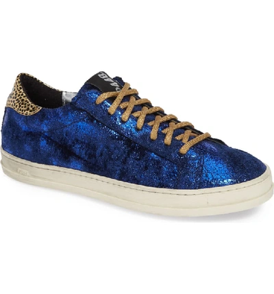 P448 John Crushed Velvet Low-top Platform Trainer In Velvet Royal Blue