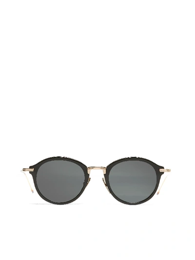 Thom Browne Round Frame Sunglasses In Nero Oro
