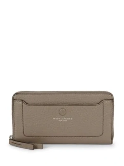 Marc Jacobs Textured Leather Continental Wallet In Mink