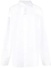 Maison Margiela Longline Sheer Panel Shirt In White
