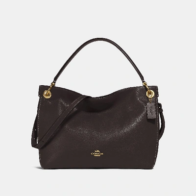 Coach Clarkson Hobo In Gold/oxblood