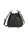 Valentino Garavani Small Rockstud Leather Bucket Bag In Black