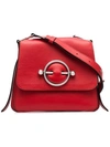 Jw Anderson Disc Leather Shoulder Bag In Red