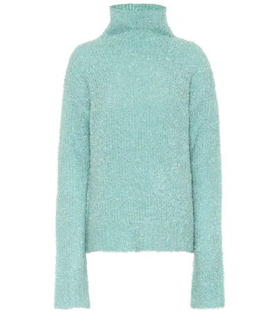 Sies Marjan Sukie Oversized Bouclé Turtleneck Sweater In Green