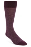 Cole Haan Pique Texture Crew Socks In Purple