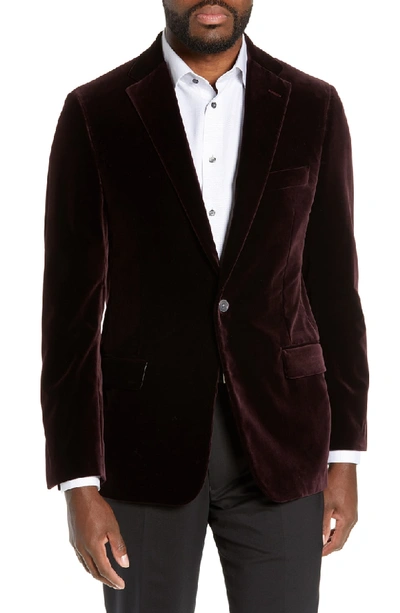 Hickey Freeman Classic B Fit Velvet Blazer In Dark Purple