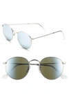 Ray Ban Icons 50mm Sunglasses In Silver Mirror