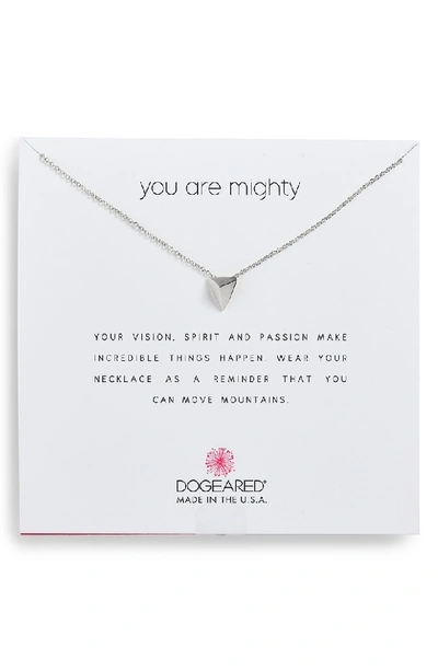Dogeared You Are Mighty Pyramid Pendant Necklace In Silver