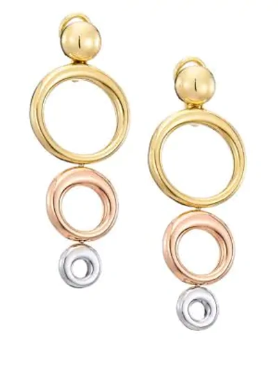Plevé 18k Yellow White & Rose Gold Convertible Triple Drop Earrings