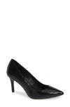 Calvin Klein Gayle Pointed Toe Pump In Black Snake Print Leather