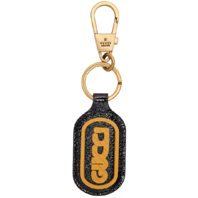 Gucci Black Patent Game Keychain In 8177 Black