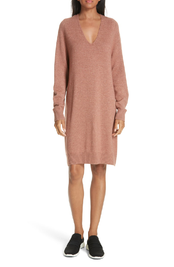 deep v sweater dress