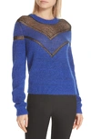 Rag & Bone Blaze Lurex Knit Sweater In Blue Black