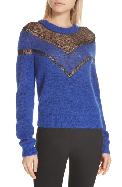 Rag Bone Blaze Lurex Knit Sweater In Blue Black ModeSens