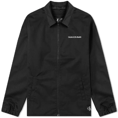 Calvin Klein Institutional Logo Coach Jacket In Black