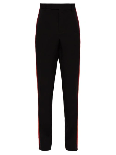 Calvin Klein 205w39nyc Side-stripe Wool Trousers In Black