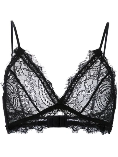 Anine Bing Lace Bra In Black