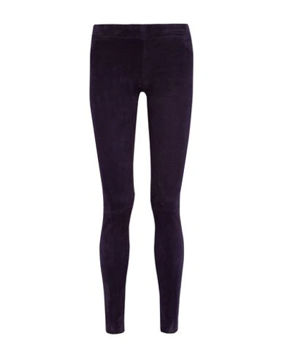 The Row Leather Pant In Dark Purple