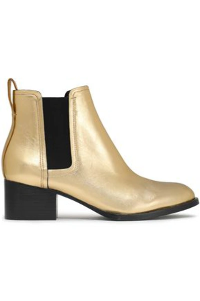 Rag & Bone Woman Metallic Leather Ankle Boots Gold