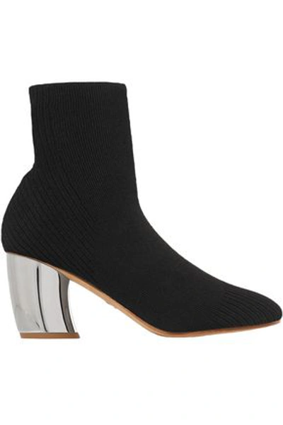 Proenza Schouler Ribbed-knit Sock Boots In Black