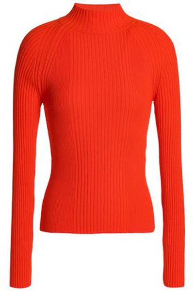 Paco Rabanne Woman Ribbed Merino Wool Sweater Tomato Red In Orange