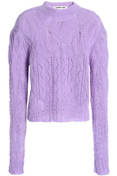 Mcq By Alexander Mcqueen Mcq Alexander Mcqueen Woman Pointelle-knit Mohair-blend Sweater Lavender