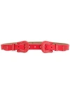 B-low The Belt Western Double Buckle Belt In Red