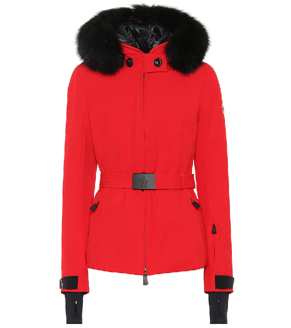 Moncler Grenoble Bauge Fur-trimmed Down Ski Jacket In Red | ModeSens