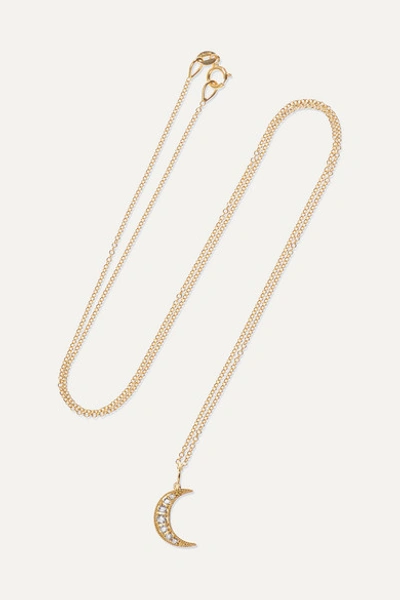 Andrea Fohrman Crescent Moon 18-karat Gold Diamond Necklace