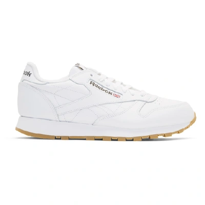 Reebok Classics White Cl Leather Sneakers In Wht/gum