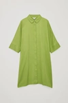 Cos Draped Boxy Shirt Dress In Green