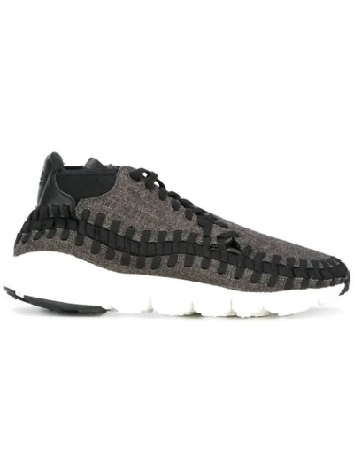 Nike Dark Gray Air Footscape Woven Sneakers In Black