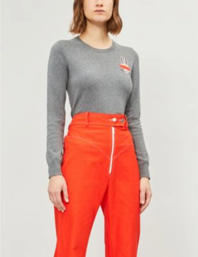 Markus Lupfer Emma Sequinned-bunny Motif Cotton Jumper In Grey | ModeSens