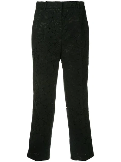N°21 Nº21 Cropped Lace Trousers - Black