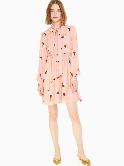 Kate Spade Dusk Buds Print Mini Dress In Conch Shell