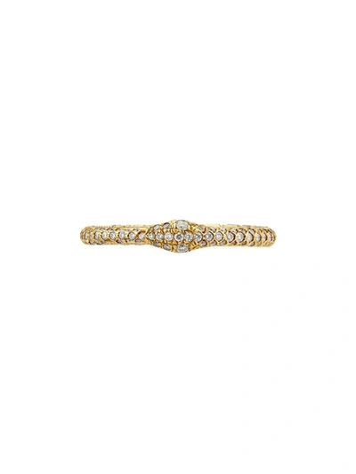 Gucci 18kt Yellow Gold Diamond-encrusted Ouroboros Ring In 8000